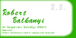 robert balkanyi business card