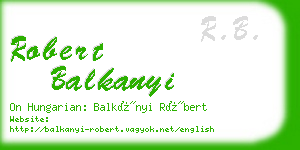 robert balkanyi business card